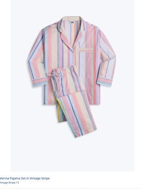 Sleepy Jones Marina Pyjama Set in Vintage Stripe